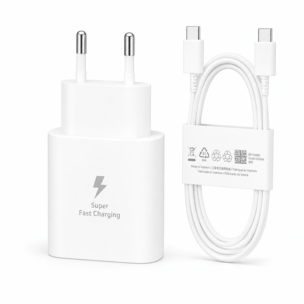 45W Super Fast 2.0 Charging USB-C Power Adapter With Type-C Cable – Samsung Compatible