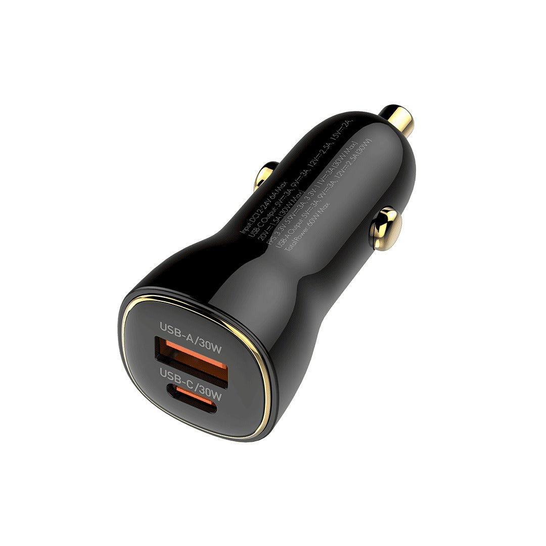 LDNIO Dual USB-C 60W Car Charger (C104)