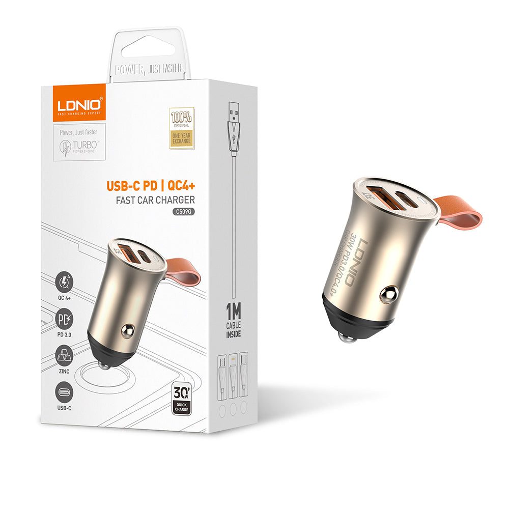LDNIO USB-C PD | QC4+ Car Charger