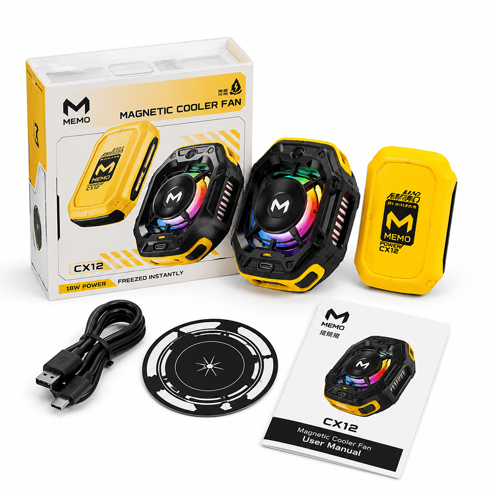MEMO CX12 Magnetic Phone Cooler with Built-in Power Bank | RGB Semiconductor Gaming Cooler