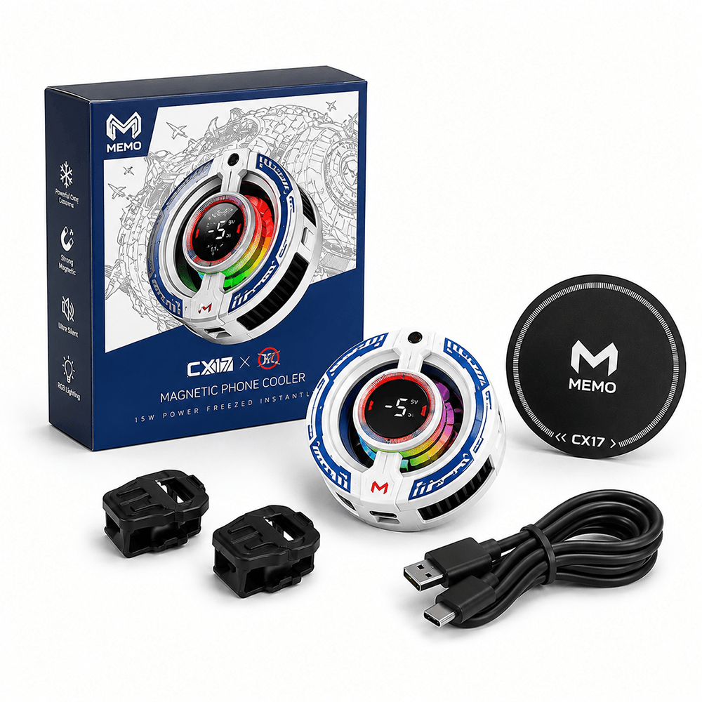 MEMO CX16 Magnetic Phone Cooler – 15W RGB Gaming Mobile Cooling Fan