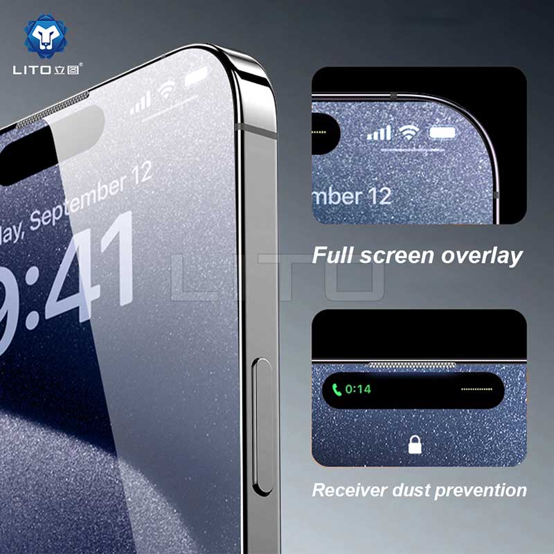 LITO 360° (All-Round) Privacy Tempered Glass for iPhone 15–17 Pro & Pro Max – Full Coverage Screen Protector